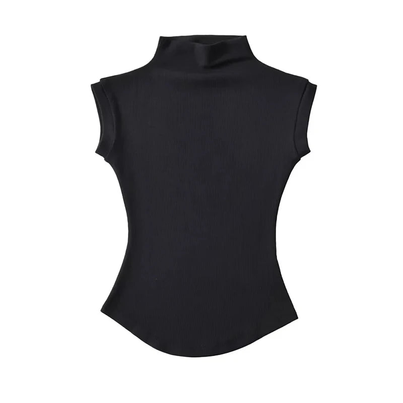 Turtleneck Sleeveless Top – Slim Fit