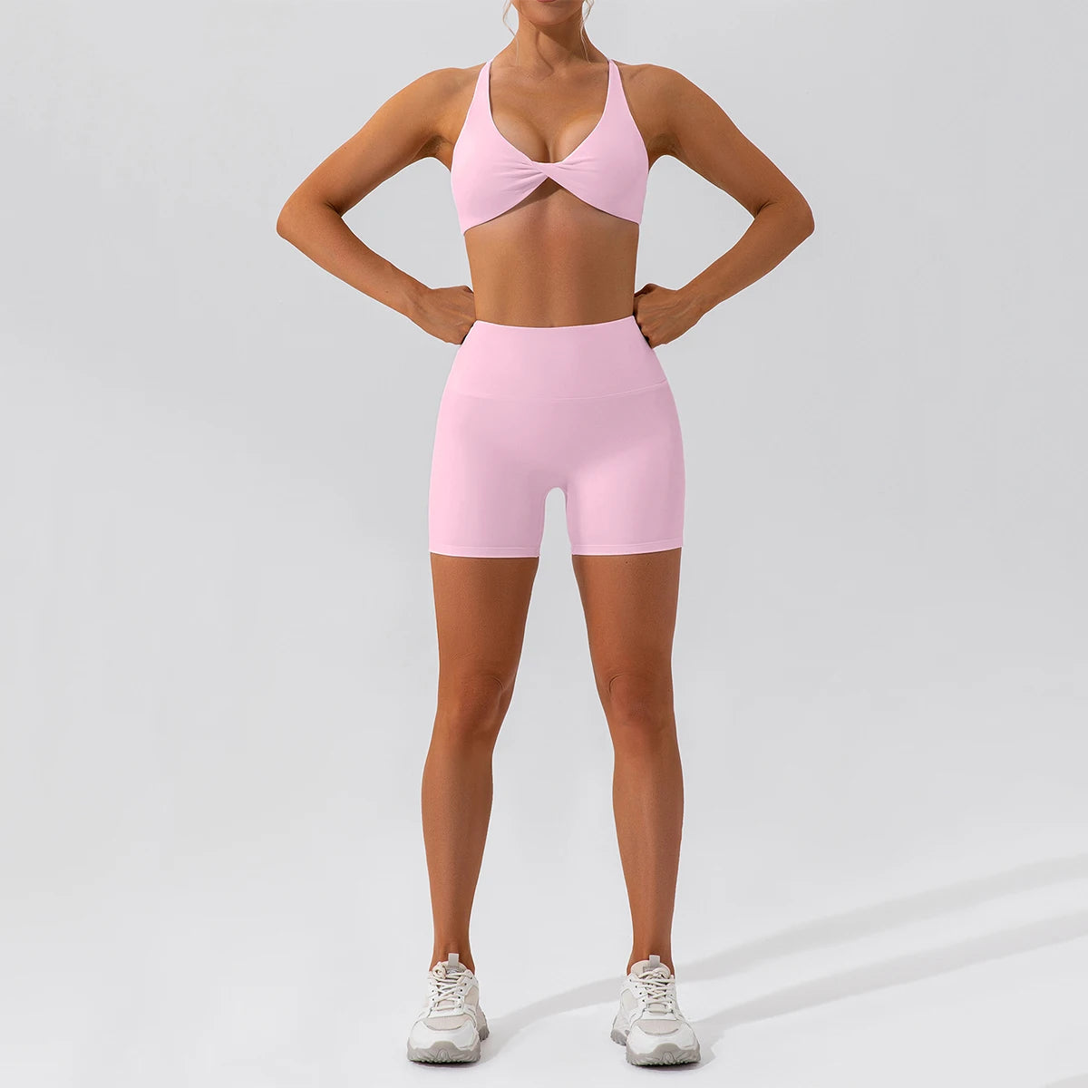 2-Piece Yoga Set – Long Sleeve Sports Top & High-Waist Leggings