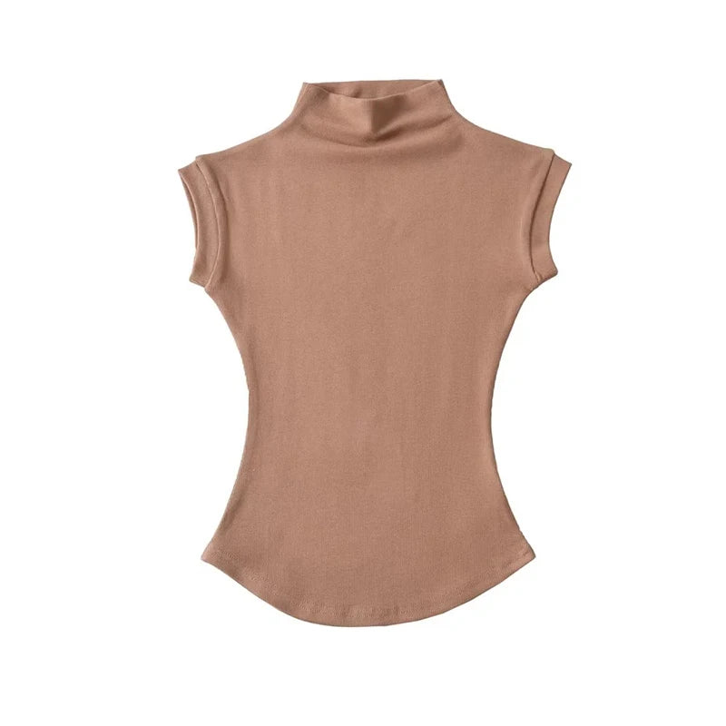 Turtleneck Sleeveless Top – Slim Fit