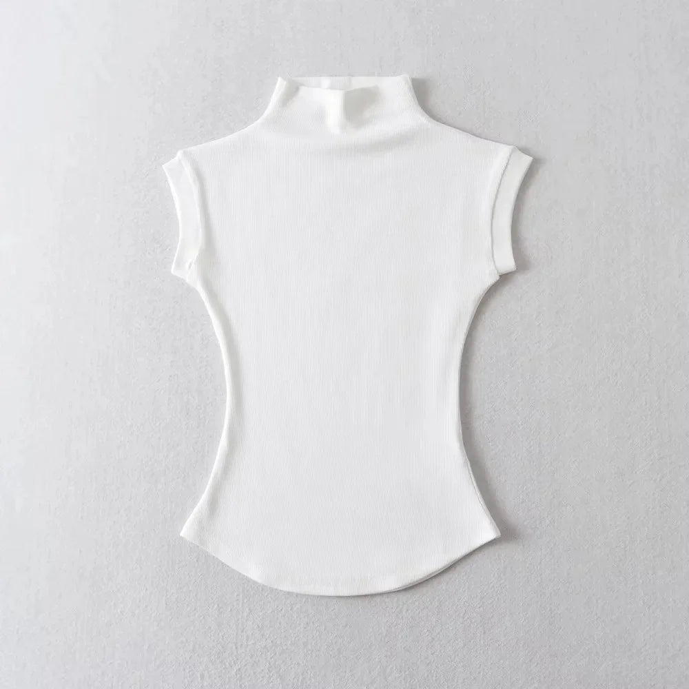 Turtleneck Sleeveless Top – Slim Fit