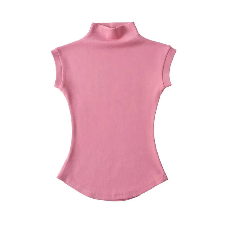 Turtleneck Sleeveless Top – Slim Fit