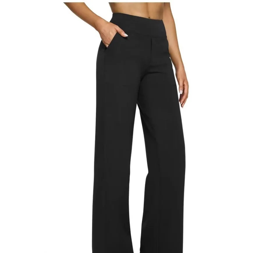 Yoga Pants Women Wide Leg Pants with Pockets High Waist Stretch Dress Casual Sweatpants Petite/Regular/Tall