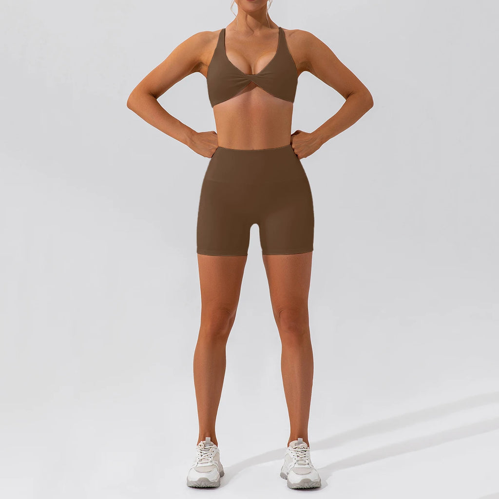 2-Piece Yoga Set – Long Sleeve Sports Top & High-Waist Leggings