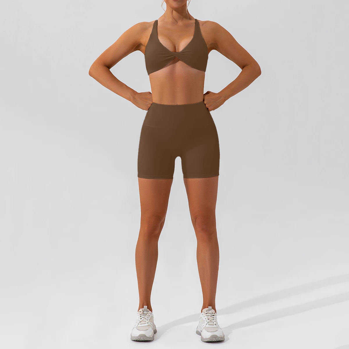 2-Piece Yoga Set – Long Sleeve Sports Top & High-Waist Leggings