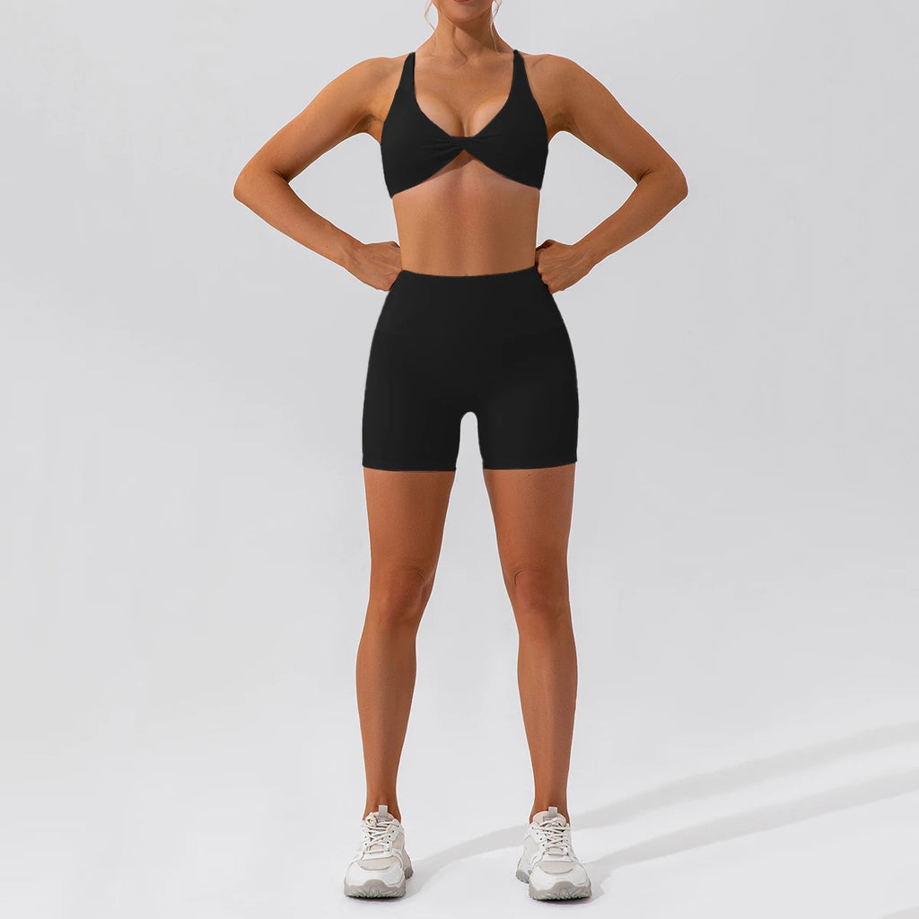 2-Piece Yoga Set – Long Sleeve Sports Top & High-Waist Leggings