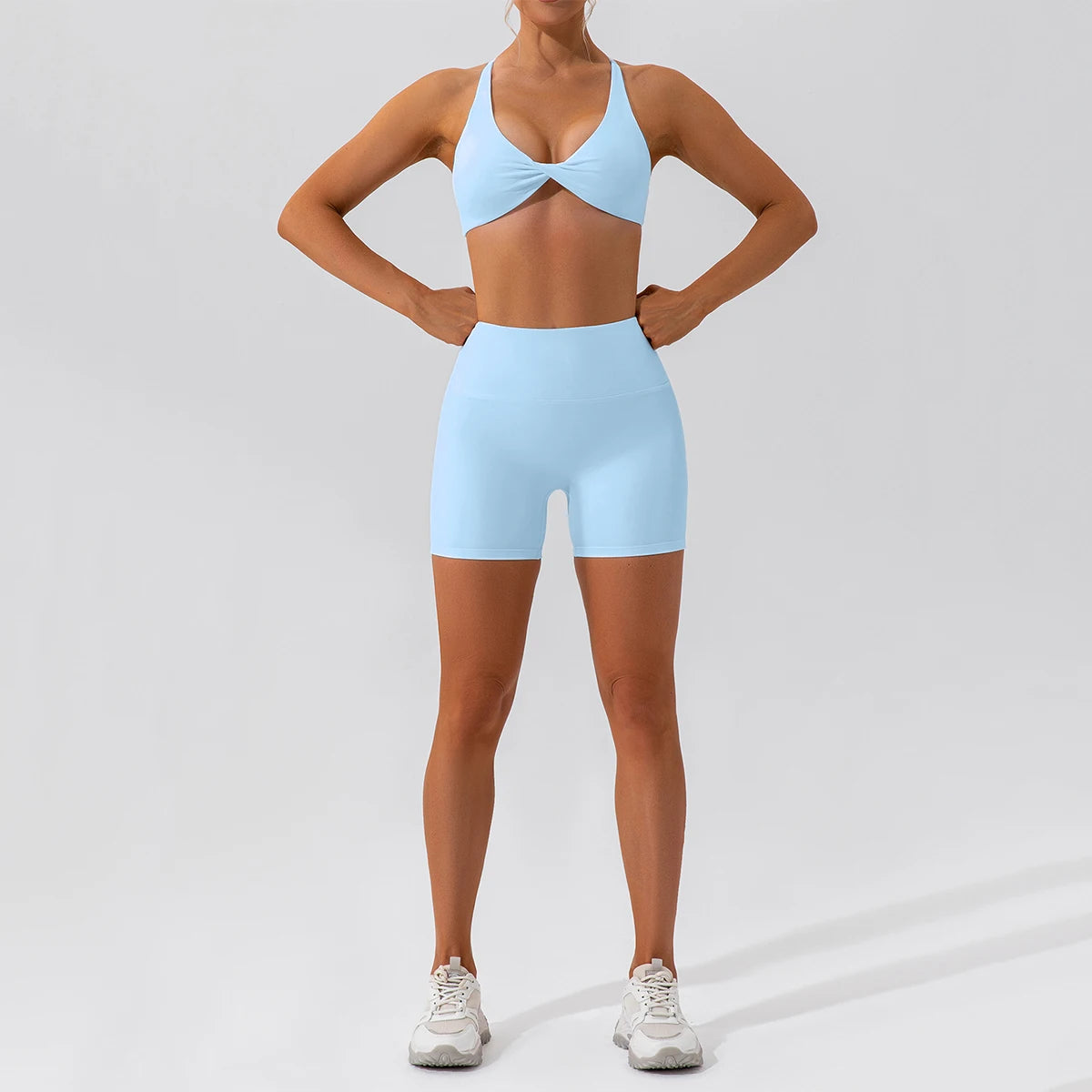 2-Piece Yoga Set – Long Sleeve Sports Top & High-Waist Leggings
