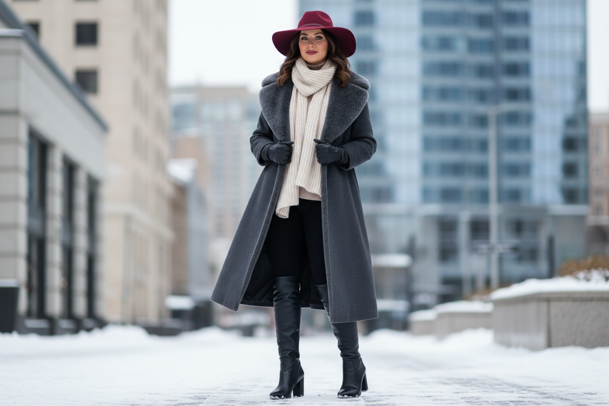 donner moi une image femme avec un menteau d.hyvert